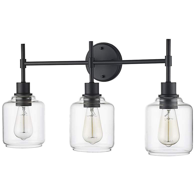 Image 7 Asheville 25" Wide Matte Black 3-Light Bath Light more views