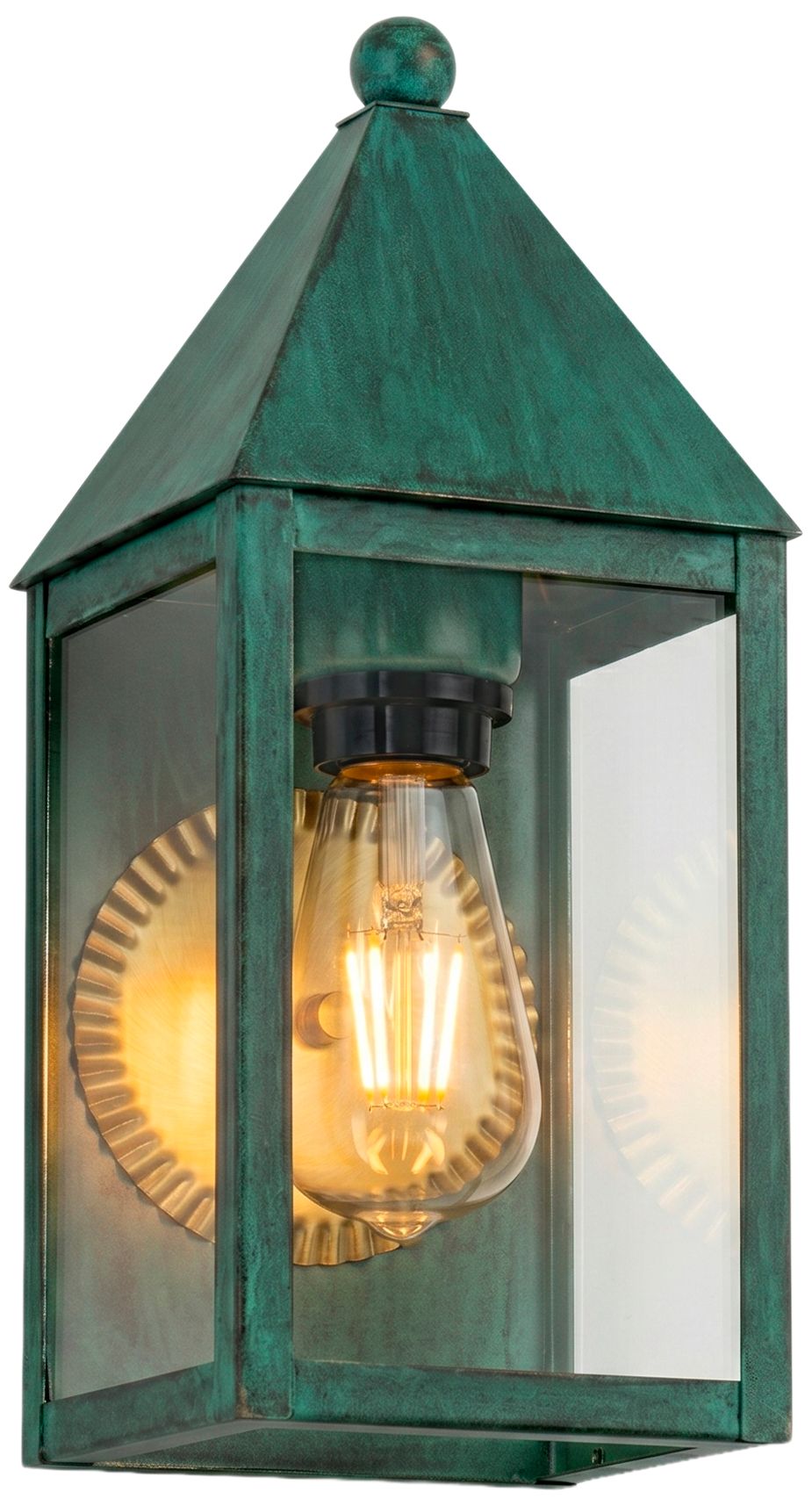 Ashford - 1 Light - 14 inch - Verde Green - Solid Brass - Sconce