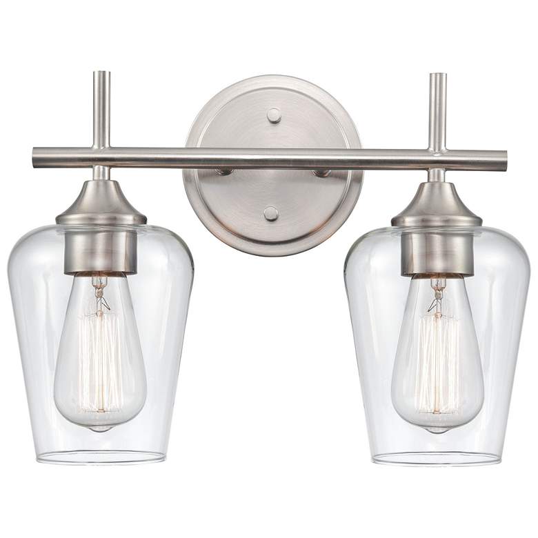 Image 1 Ashford 10 1/4" High Brushed Nickel 2-Light Wall Sconce
