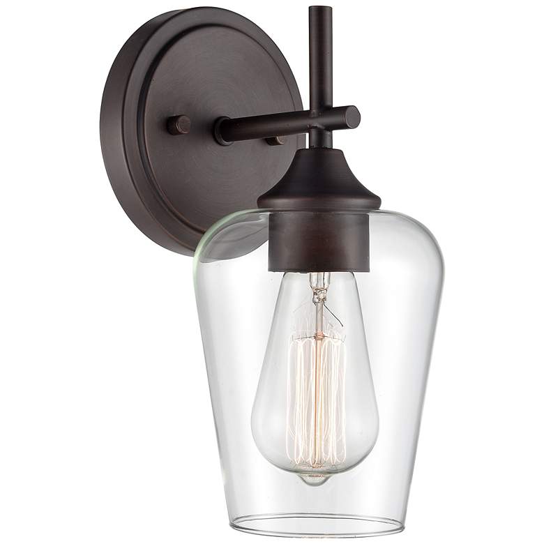 Image 1 Ashford 10" High Rubbed Bronze Wall Sconce