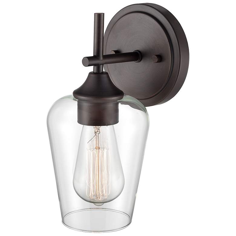 Image 4 Ashford 10" High Rubbed Bronze Wall Sconce more views
