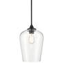 1_Ashford 10" Wide Matte Black and Clear Glass Mini Pendant