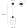 4_Ashford 10" Wide Matte Black and Clear Glass Mini Pendant more views