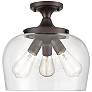 1_Ashford 13" Wide Rubbed Bronze 3-Light Ceiling Light