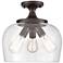 Ashford 13" Wide Rubbed Bronze 3-Light Ceiling Light