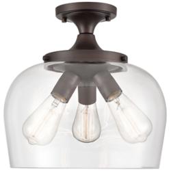 Ashford 13" Wide Rubbed Bronze 3-Light Ceiling Light