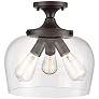 3_Ashford 13" Wide Rubbed Bronze 3-Light Ceiling Light more views