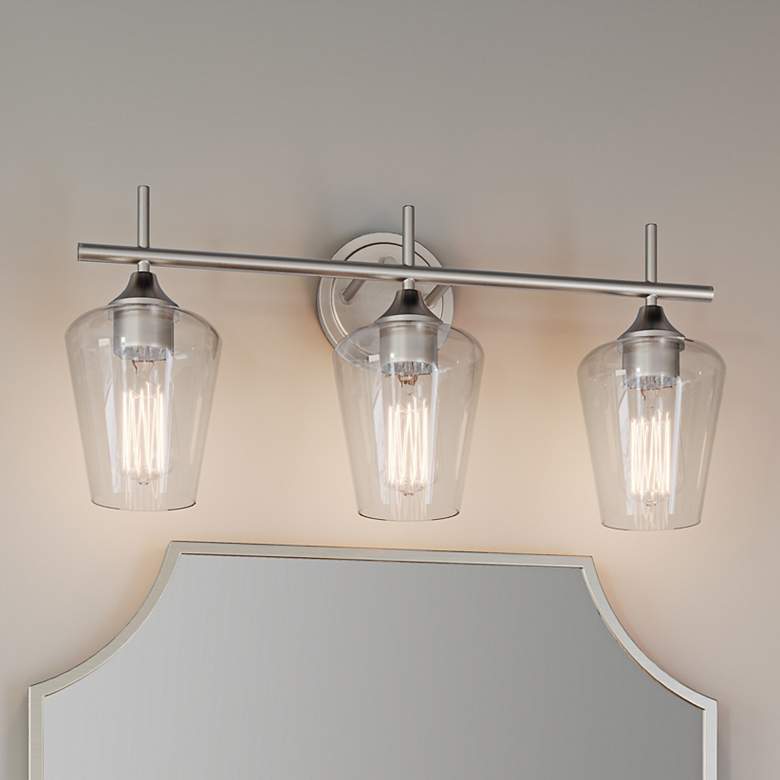 Image 1 Ashford 22" Wide Brushed Nickel 3-Light Vanity Bath Light