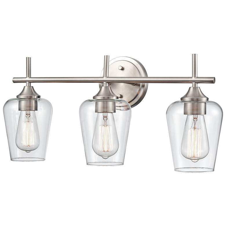 Image 3 Ashford 22" Wide Brushed Nickel 3-Light Vanity Bath Light more views