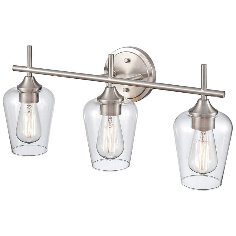 Image 4 Ashford 22" Wide Brushed Nickel 3-Light Vanity Bath Light more views