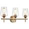 Ashford 22" Wide Modern Gold 3-Light Bath Light