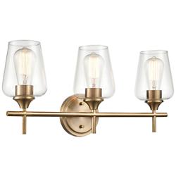 Ashford 22" Wide Modern Gold 3-Light Bath Light