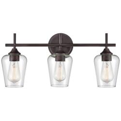 Ashford 22" Wide Rubbed Bronze 3-Light Bath Light