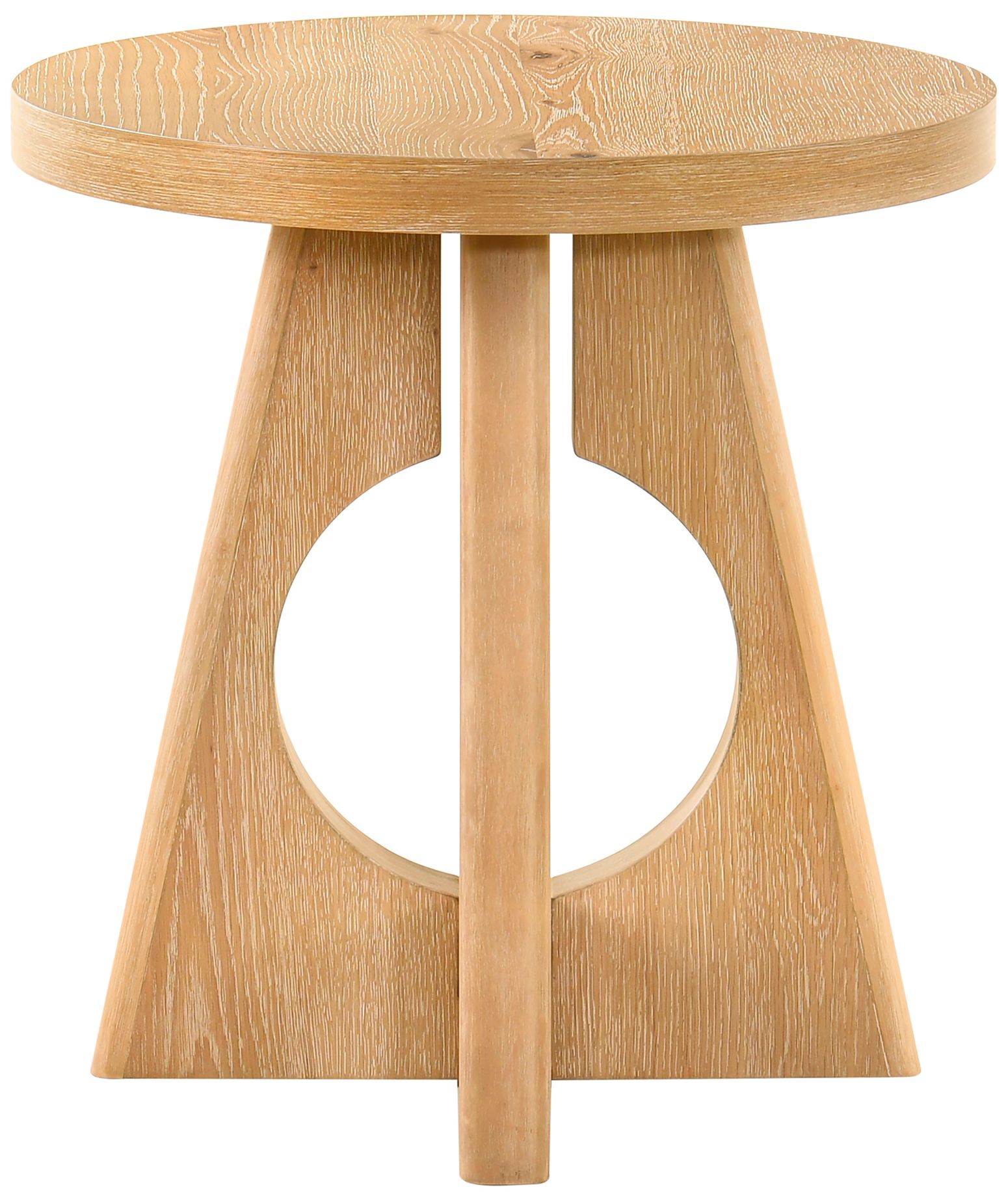 Image 4 Ashford 23" Wide Oak Round Wood End Table with Cutout Pedestal Base more views