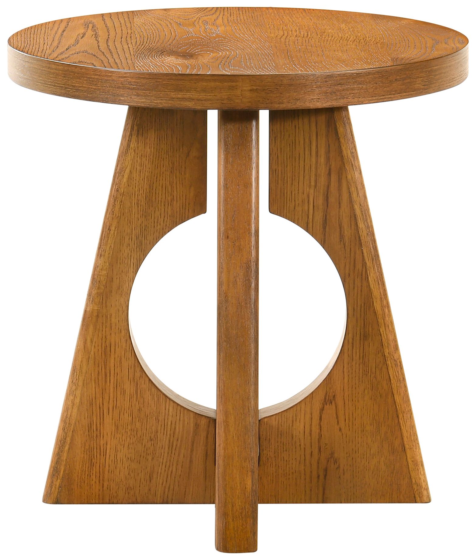 Image 4 Ashford 23" Wide Walnut Round Wood End Table with Cutout Pedestal Base more views