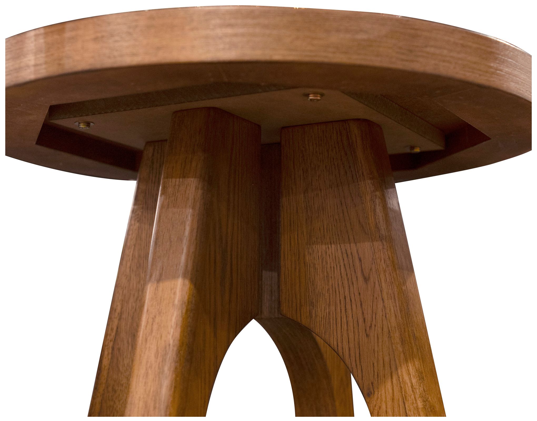 Image 7 Ashford 23" Wide Walnut Round Wood End Table with Cutout Pedestal Base more views