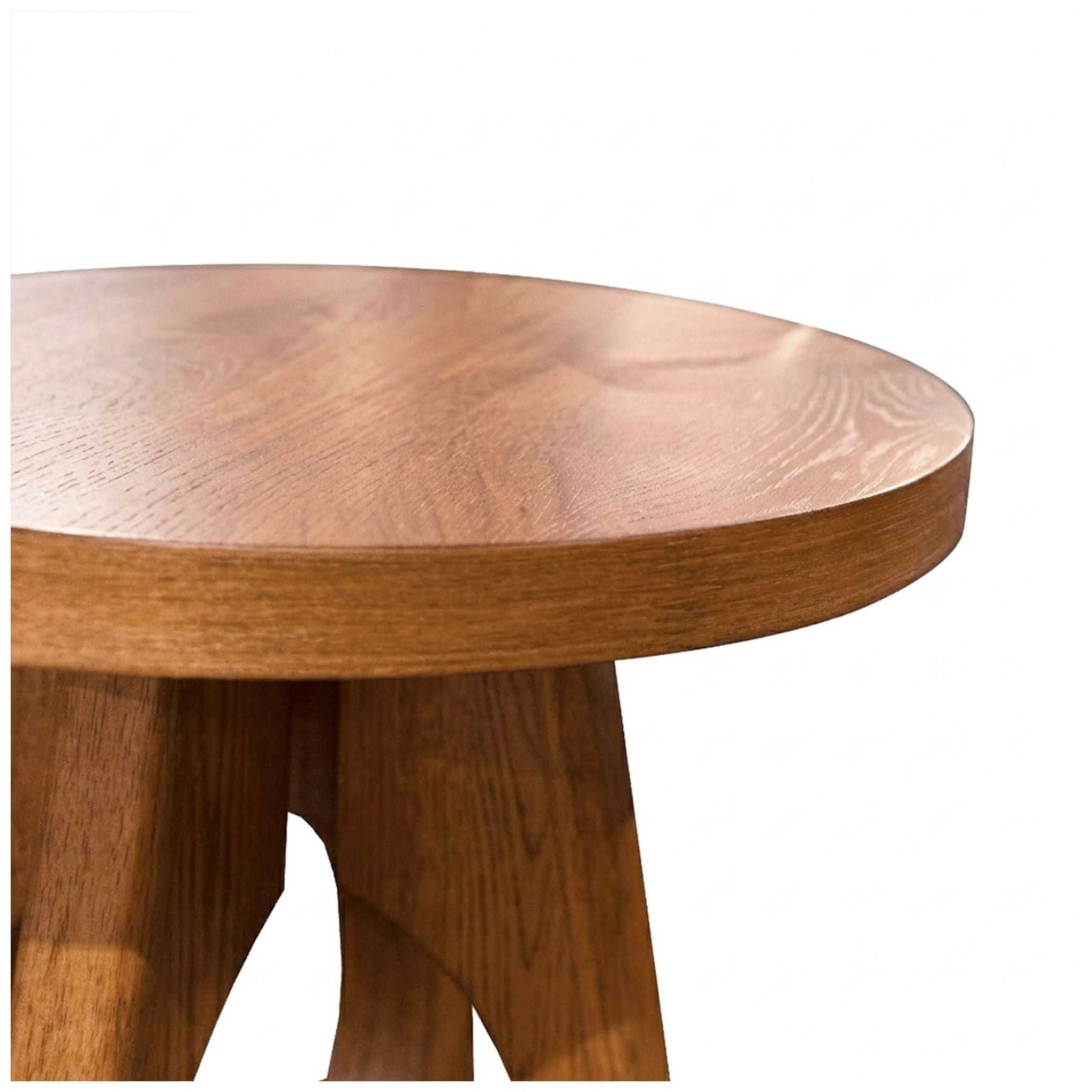 Ashford 23" Wide Walnut Round Wood End Table with Cutout Pedestal Base