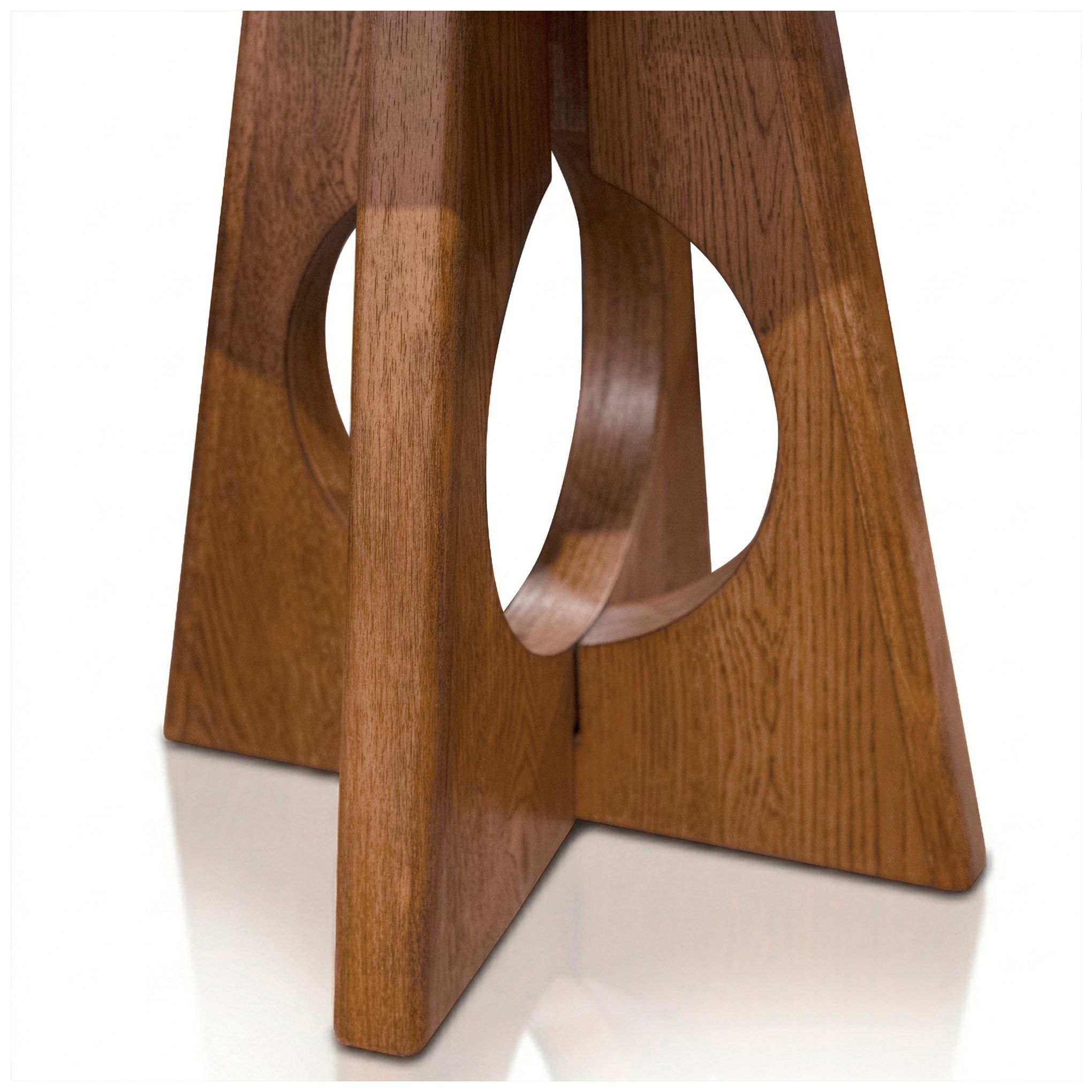 Ashford 23" Wide Walnut Round Wood End Table with Cutout Pedestal Base
