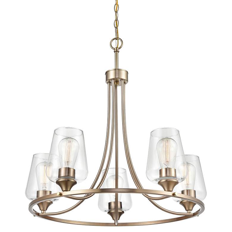 Image 2 Ashford 25" Wide Modern Gold 5-Light Chandelier