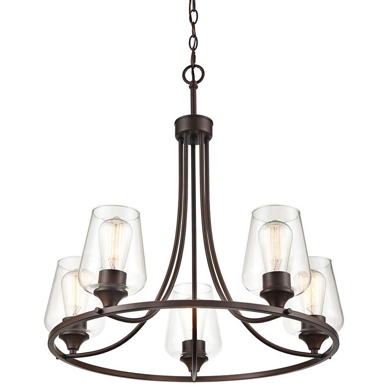 Image 2 Ashford 25" Wide Rubbed Bronze 5-Light Chandelier