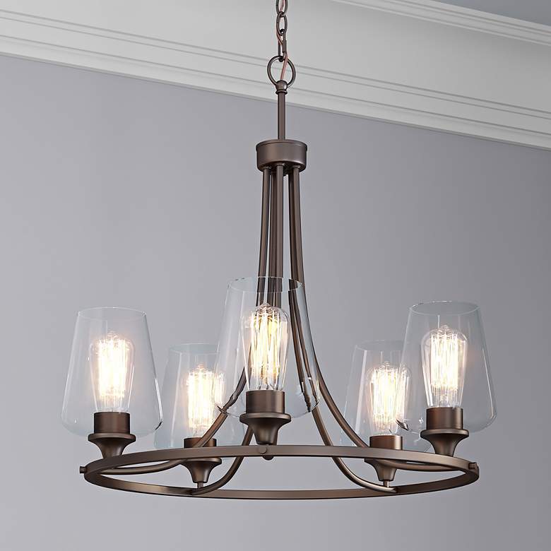 Image 1 Ashford 25" Wide Rubbed Bronze 5-Light Chandelier