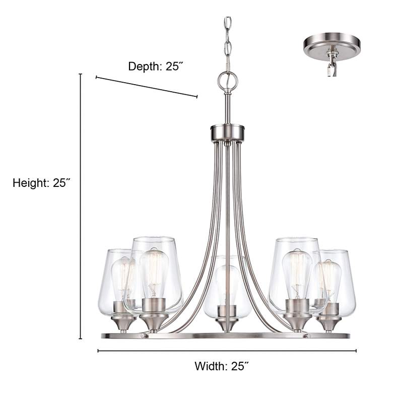 Image 5 Ashford 25" Wide Rubbed Bronze 5-Light Chandelier more views