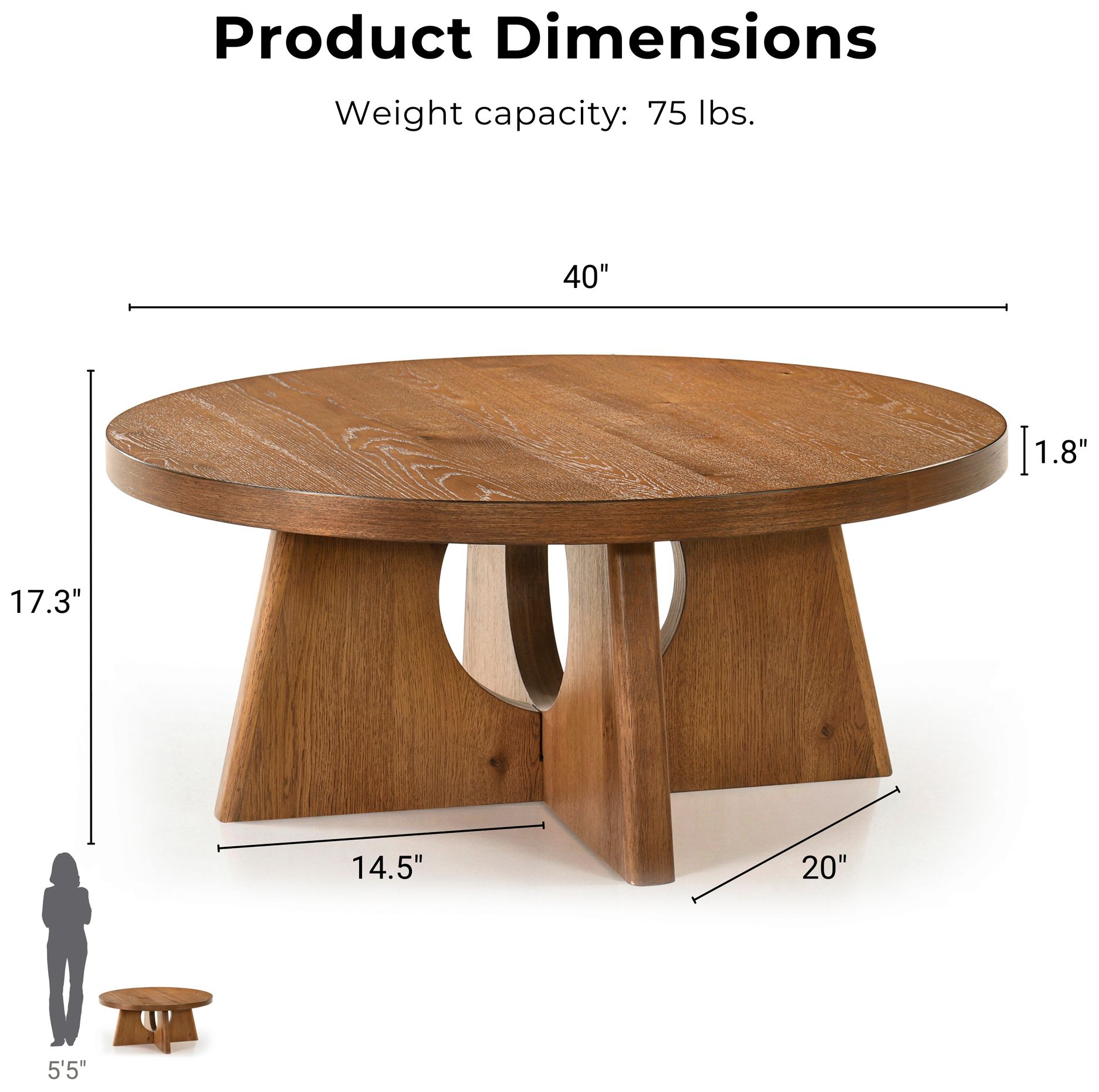 Image 3 Ashford 40" Wide Walnut Round Wood Coffee Table with Cutout Pedestal Base more views