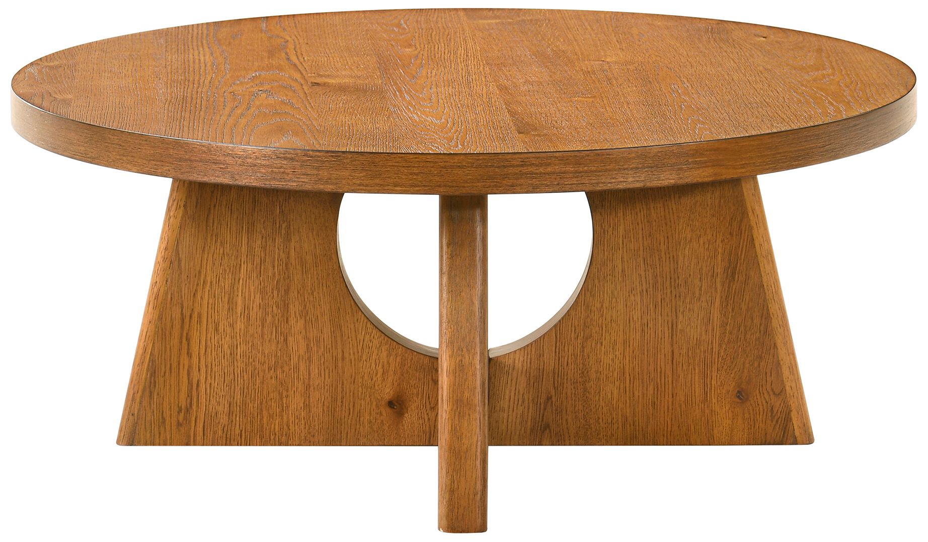 Image 4 Ashford 40" Wide Walnut Round Wood Coffee Table with Cutout Pedestal Base more views
