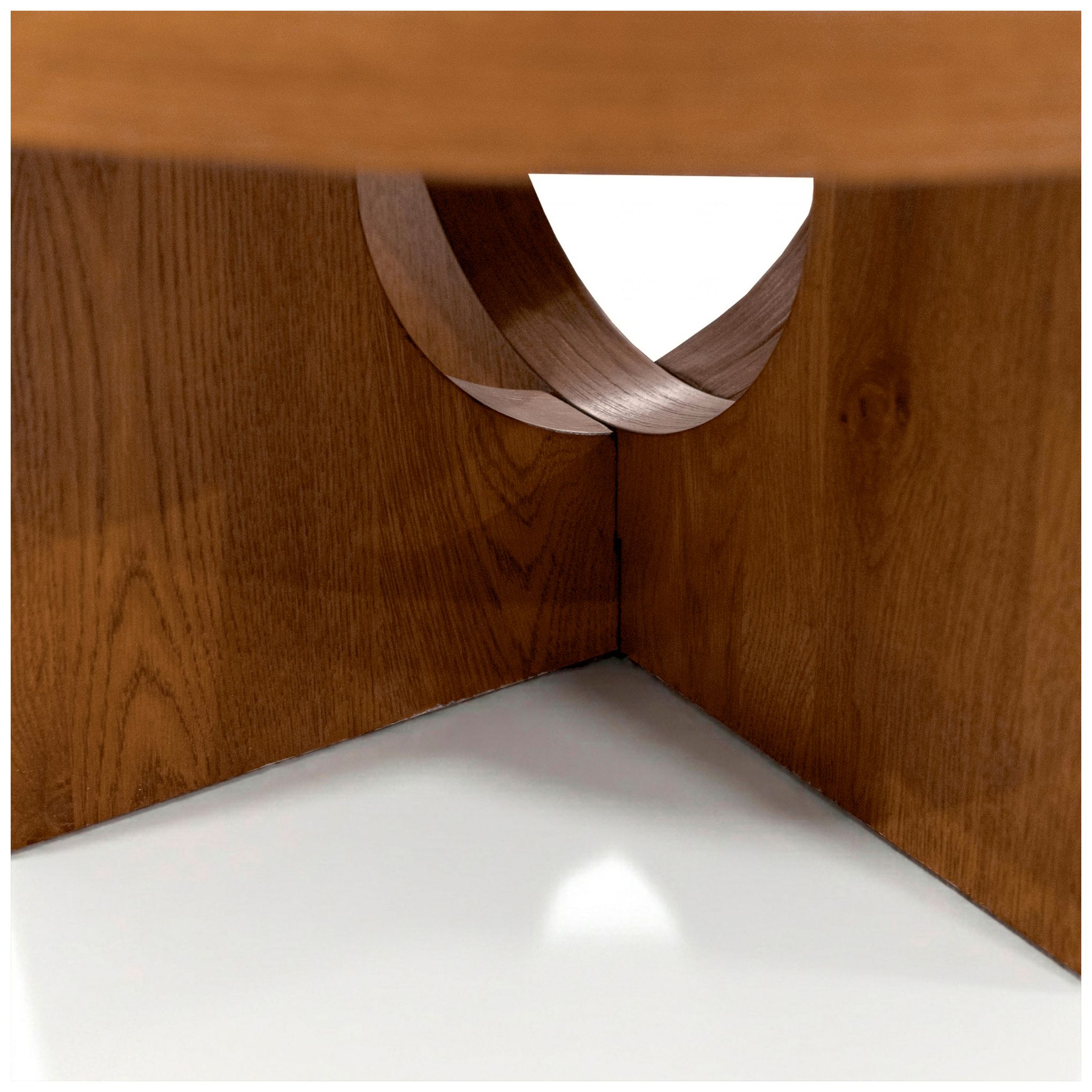 Ashford 40" Wide Walnut Round Wood Coffee Table with Cutout Pedestal Base