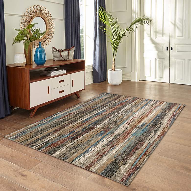 Image 1 Ashford 813644 5'3"x7'6" Multi-Color Brushstrokes Area Ru