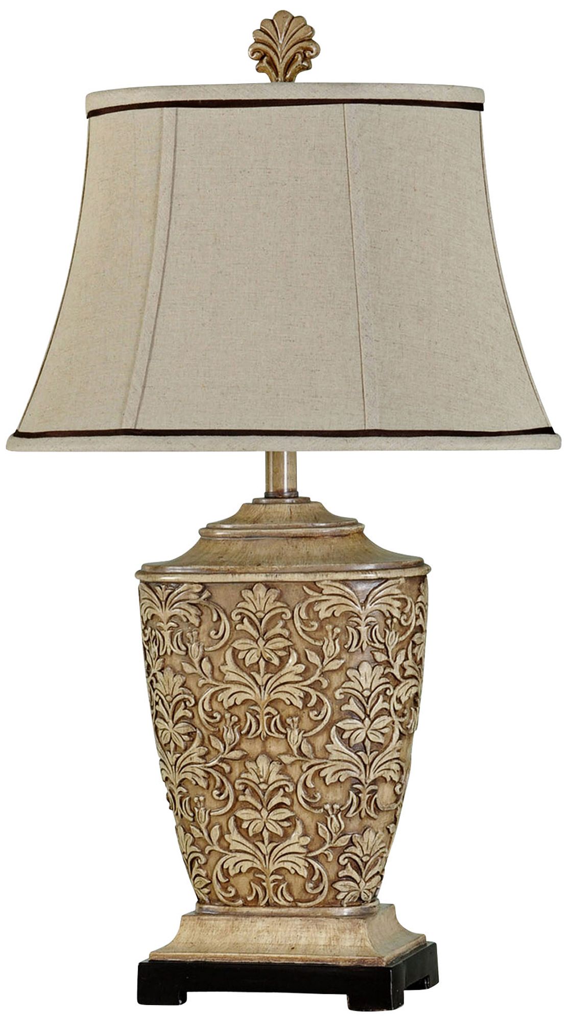 Ashford Tortola Cream Traditional Fleur de Lis Table Lamp 1X335