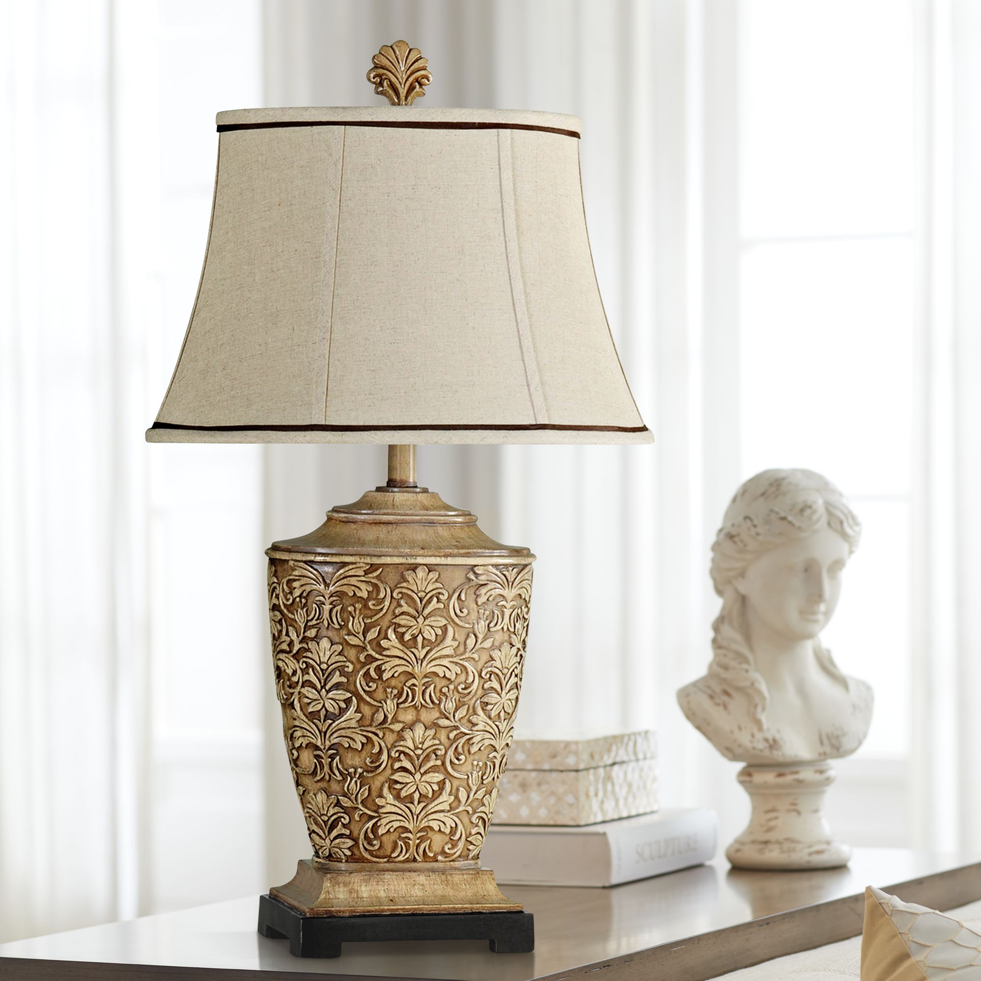 cream and gold table lamps