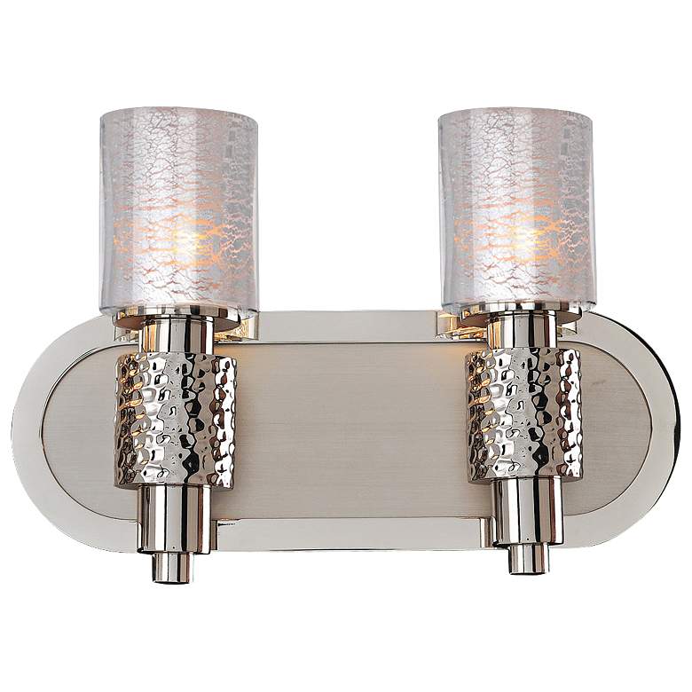 Image 1 Ashington 8 1/2" High Satin Nickel 2-Light Wall Sconce