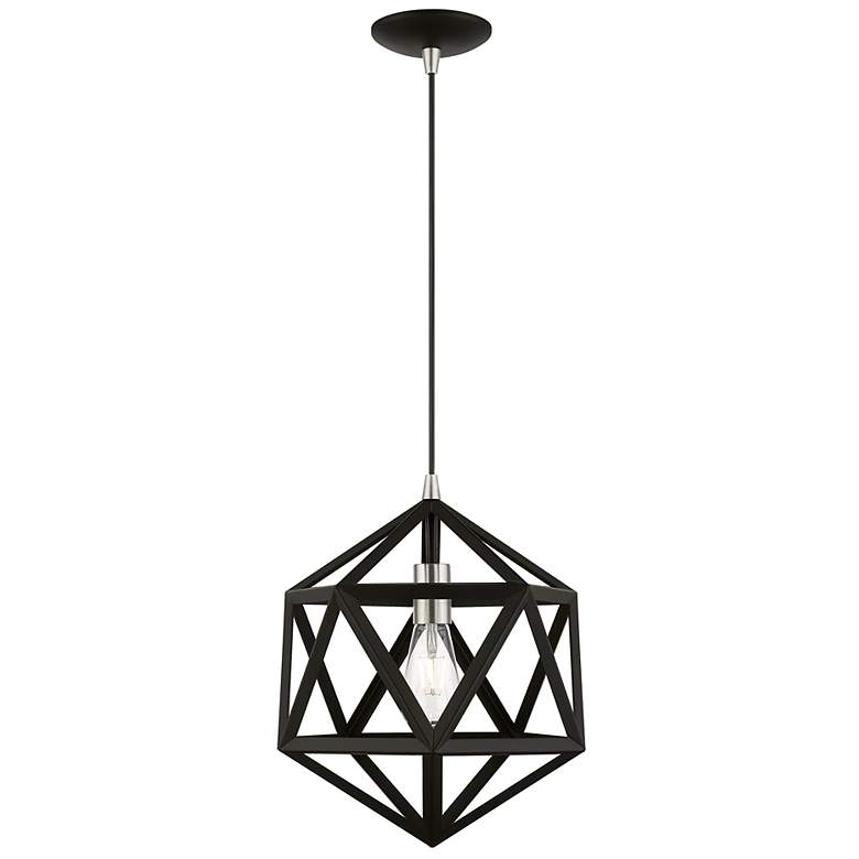 Image 2 Ashland 1 Light Black with Brushed Nickel Accents Pendant