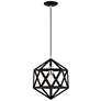 2_Ashland 1 Light Black with Brushed Nickel Accents Pendant