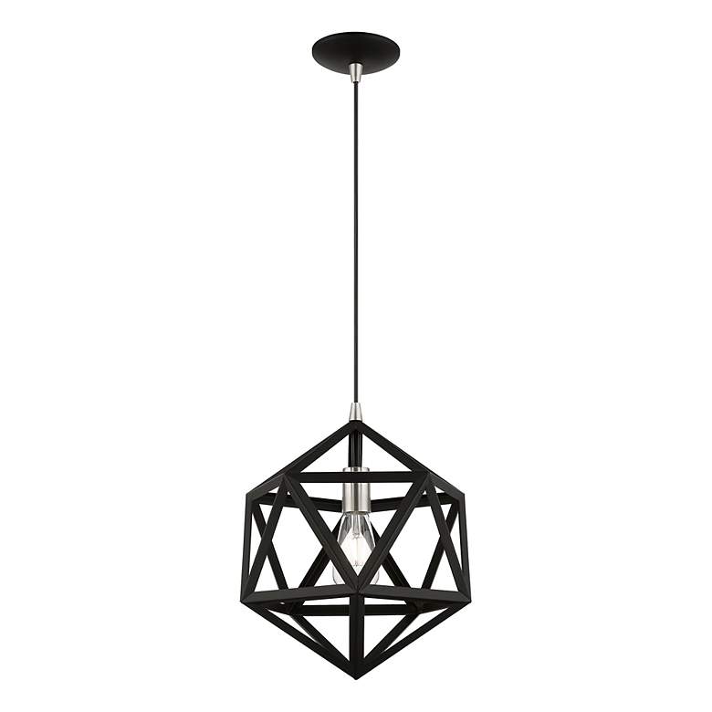 Image 3 Ashland 1 Light Black with Brushed Nickel Accents Pendant more views