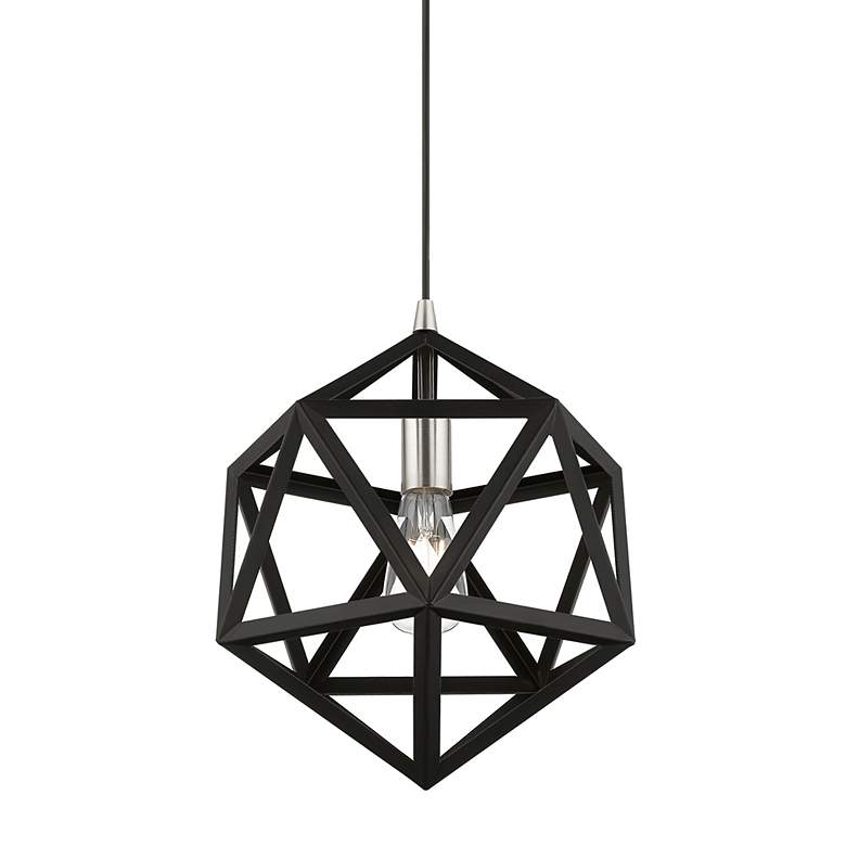 Image 4 Ashland 1 Light Black with Brushed Nickel Accents Pendant more views