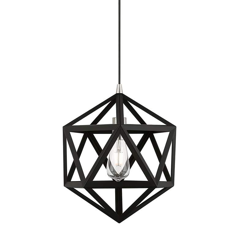 Image 5 Ashland 1 Light Black with Brushed Nickel Accents Pendant more views