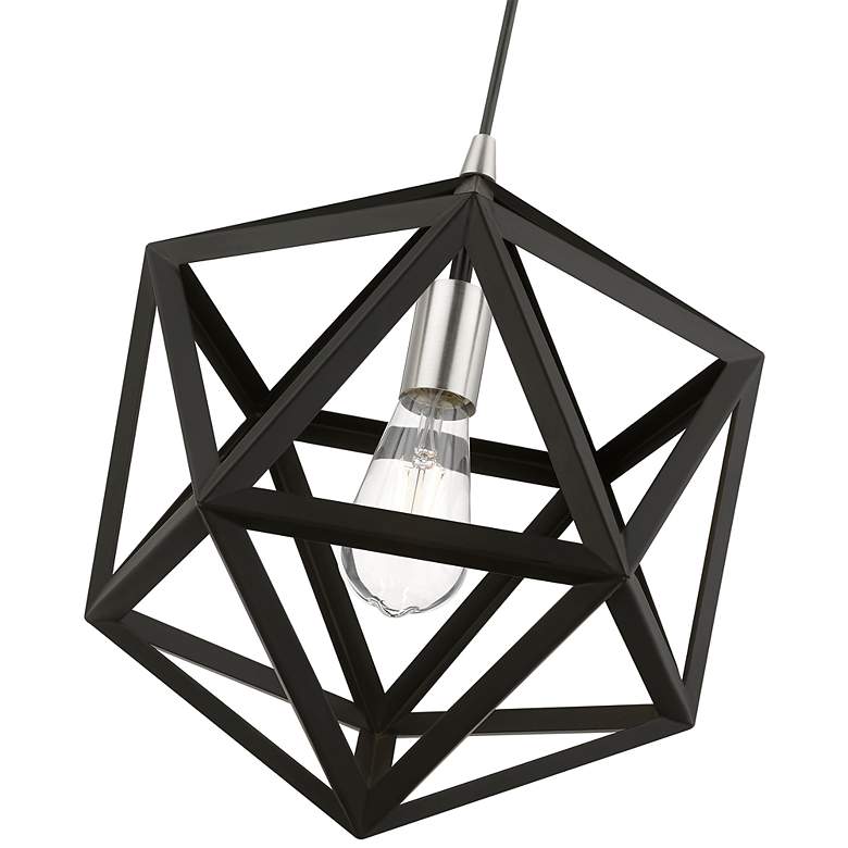Image 6 Ashland 1 Light Black with Brushed Nickel Accents Pendant more views