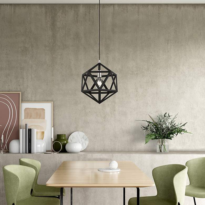 Image 7 Ashland 1 Light Black with Brushed Nickel Accents Pendant more views