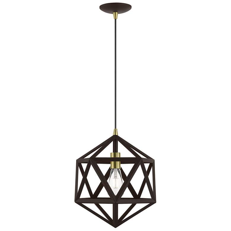 Image 1 Ashland 1 Light Bronze with Antique Brass Accents Pendant