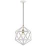 Ashland 1 Light Textured White with Antique Brass Accents Pendant
