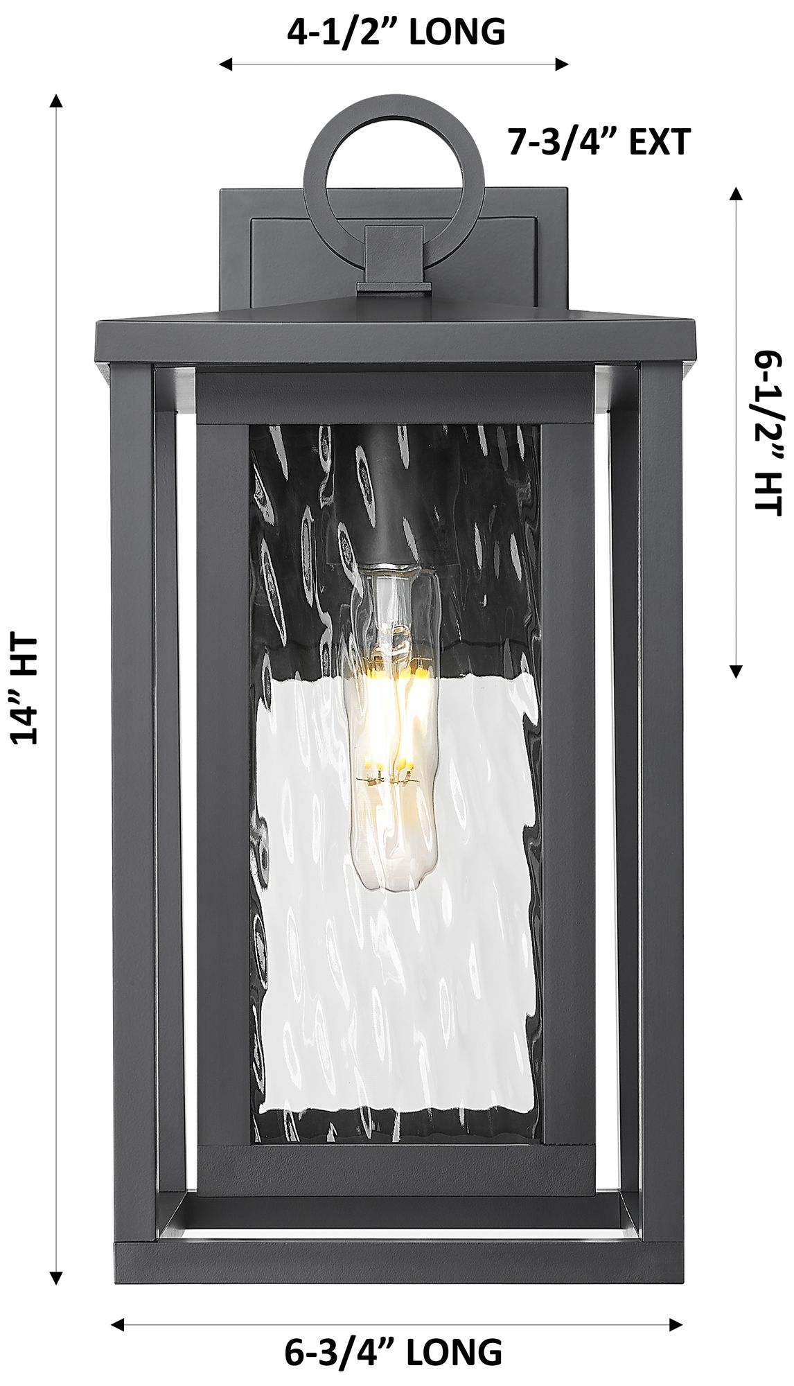 Image 5 Ashland 14" Matte Black Coastal Outdoor Sconce With Water Glass more views