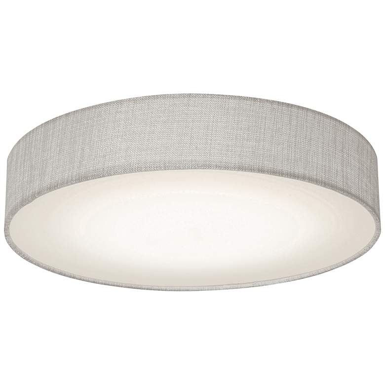 Image 1 Ashland 15" Wide Gray Linen LED Ceiling Light