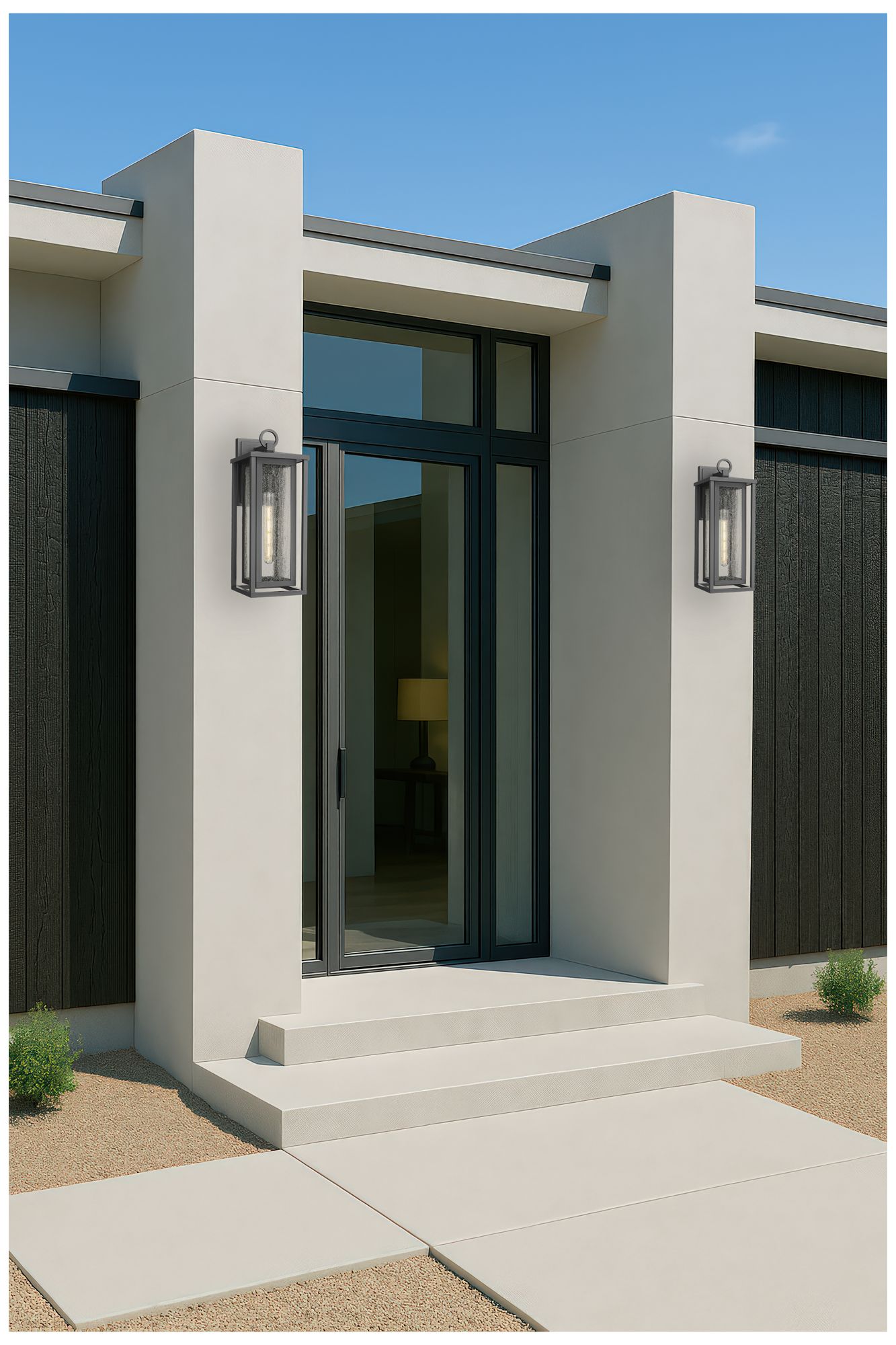 Image 3 Ashland 18" Matte Black Coastal Outdoor Sconce With Seeded Glass more views