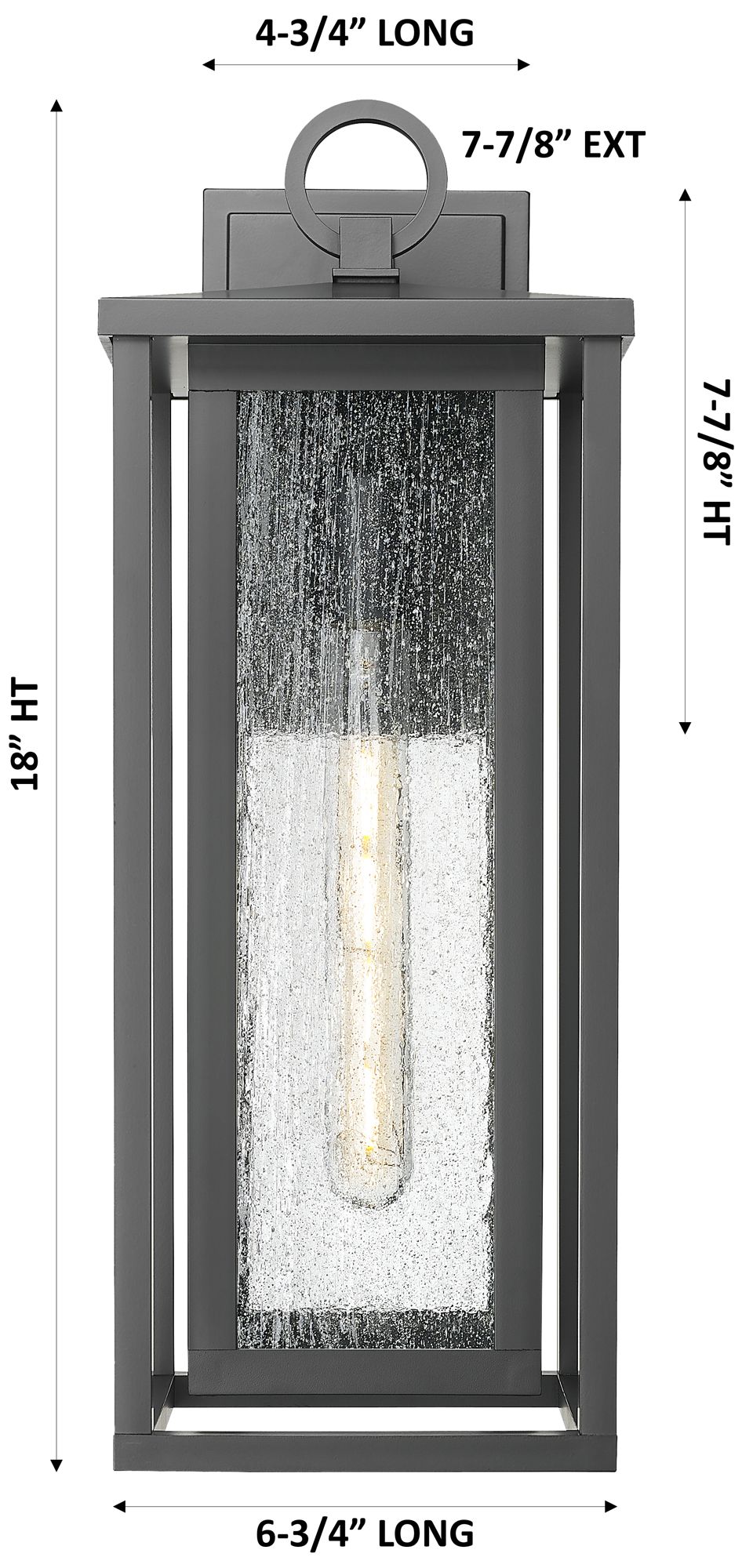 Image 5 Ashland 18" Matte Black Coastal Outdoor Sconce With Seeded Glass more views