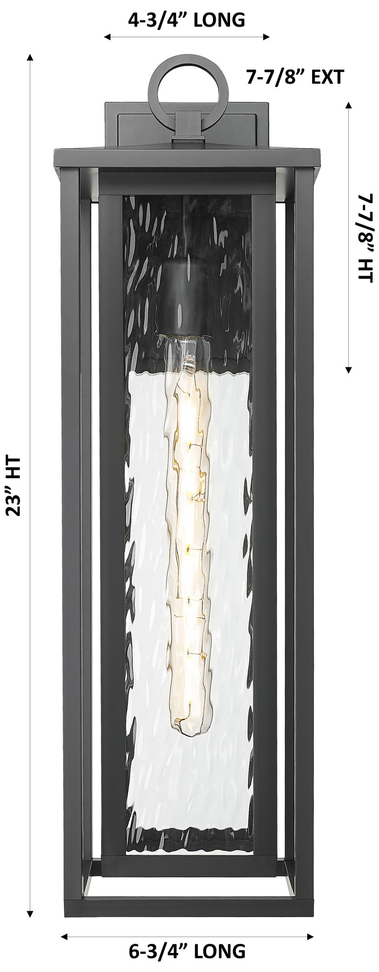 Image 6 Ashland 23" Matte Black Coastal Outdoor Sconce With Water Glass more views