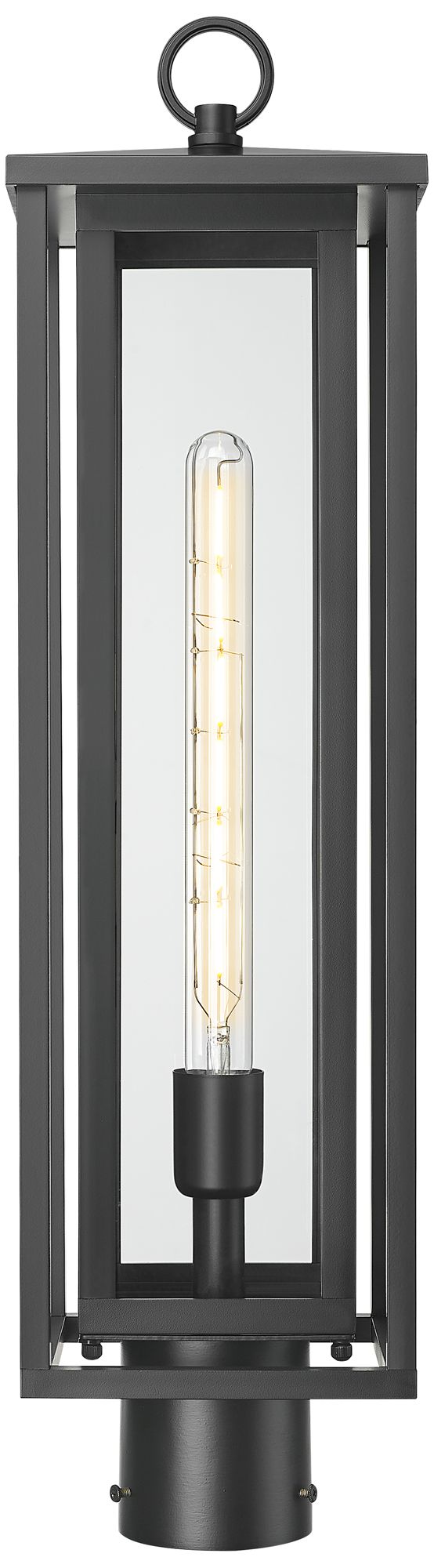 Image 2 Ashland 7" Matte Black Outdoor Lantern Post Light With Clear Glass more views