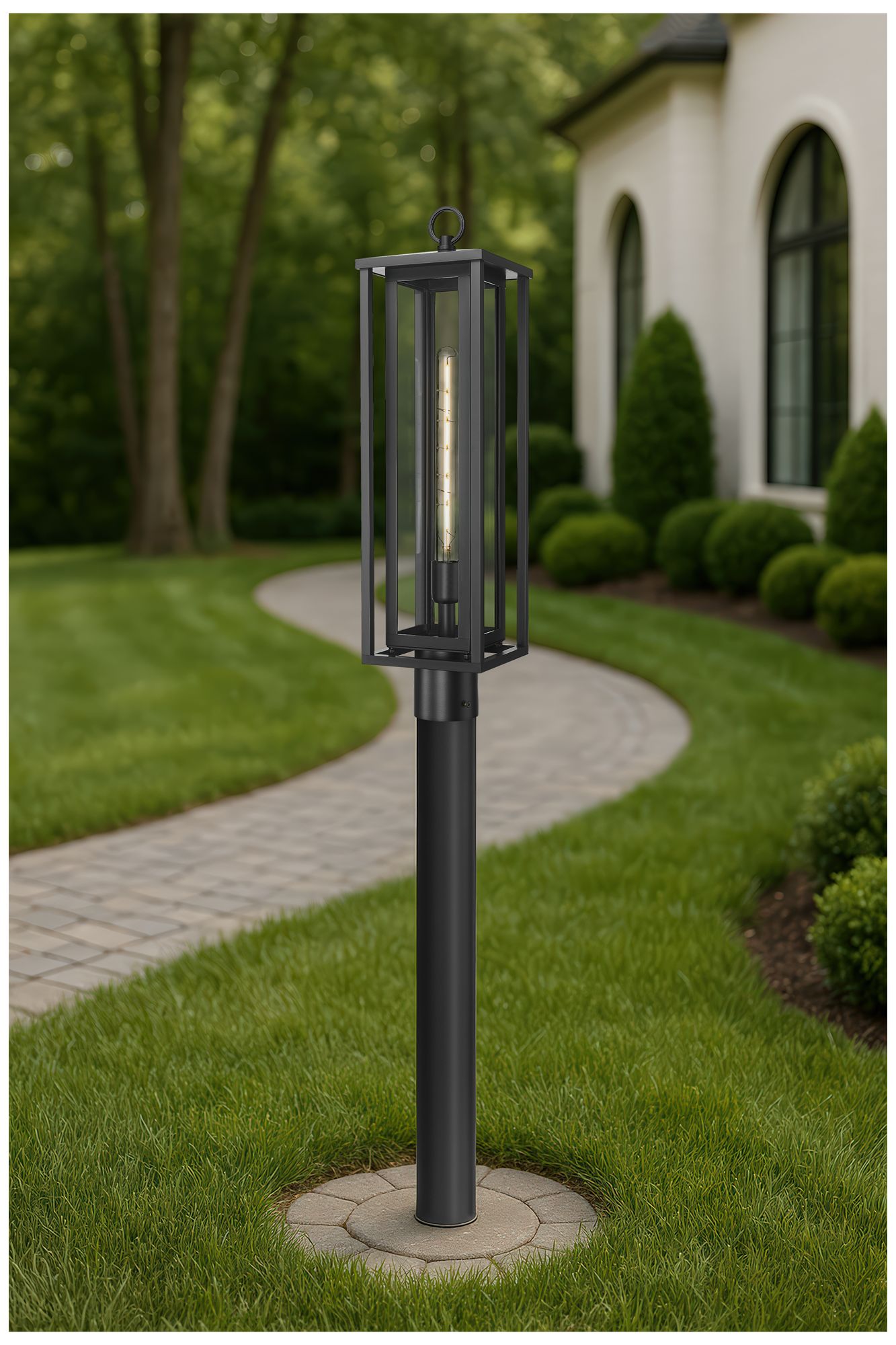 Image 3 Ashland 7" Matte Black Outdoor Lantern Post Light With Clear Glass more views