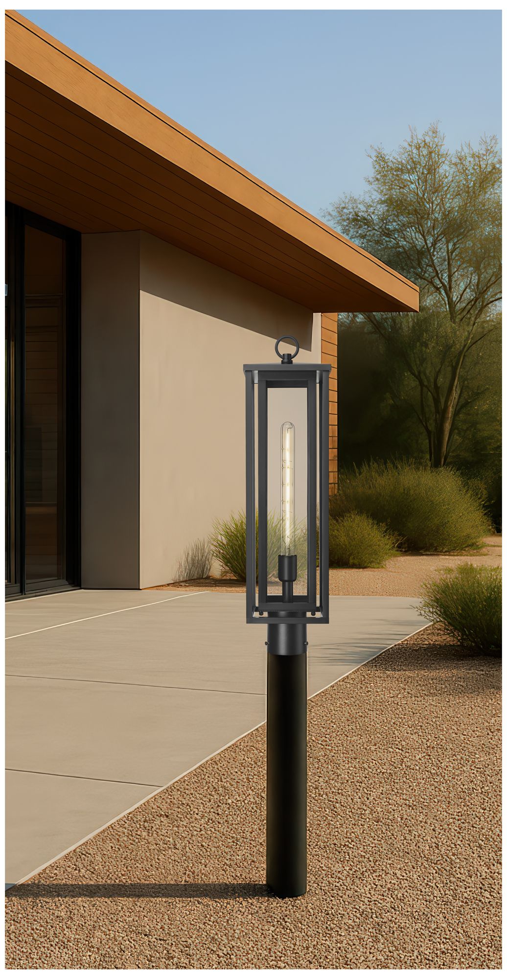 Image 4 Ashland 7" Matte Black Outdoor Lantern Post Light With Clear Glass more views